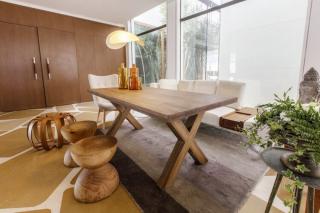 Sasa tölgyfa étkezőasztal X falábbal 140 cm
