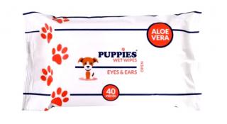 Puppies EYES &amp; EARS Nedves Törlőkendő 40db-os
