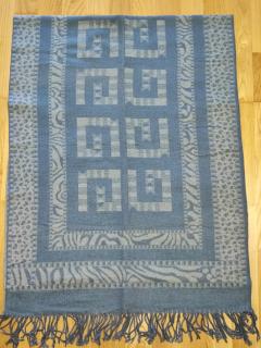 Kék-szürke mintás alpaka textil