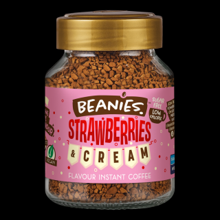 Beanies Strawberries and Cream - tejszínes eper instant kávé 50g