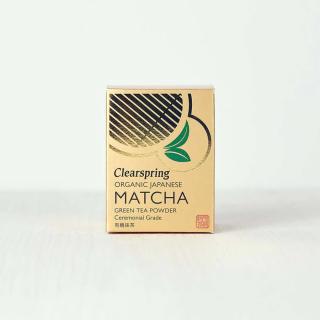 Clearspring bio japán matcha zöld tea por - szertartás minőség 30g