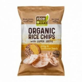 Rice Up bio barna rizs chips kölessel és napraforgóval 25g