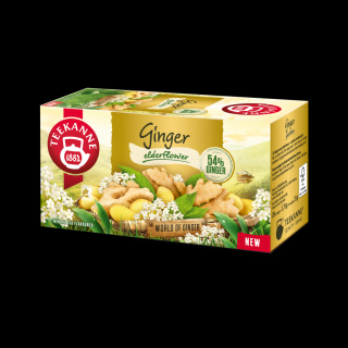 Teekanne Ginger elderflower - bodzavirág ízű gyömbértea - 20 filter 35g