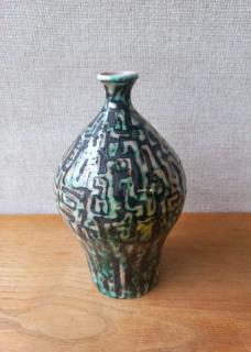 Érdekes retro kerámia váza Sabán jelzéssel