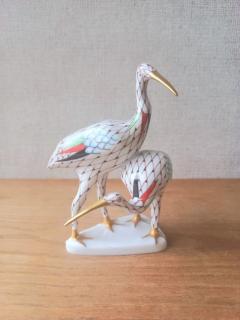 Hollóházi porcelán - Garden mintás madárpár
