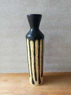 Illés Sándor retro kerámia váza - fekete alapszín