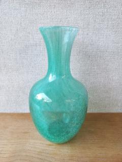 Karcagi fátyolüveg váza - ritka, smaragdzöld színben