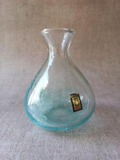 Karcagi fátyolüveg váza - türkiz