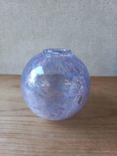 Karcagi lila üveg váza - ritka gömb forma