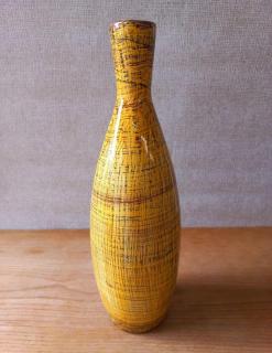 Kerezsi Gyöngyi sárga retro kerámia váza