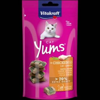 Cat Yums Snack - puha jutalomfalat (csirke,macskafű) macskák részére (40g)