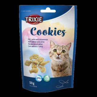 Cookies - jutalomfalat (lazac,macskamenta) macskák részére (50g)