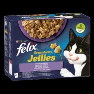 Felix Sensations Jellies (bárány,pulyka,makréla,hering) vegyes válogatás aszpikban (12x85g)