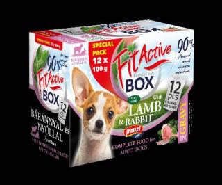 FitActive DOG FITABOX Lamb  Rabbit - nedves eledel (bárány,nyúl) válogatás szószban kutyák részére (12x100g)