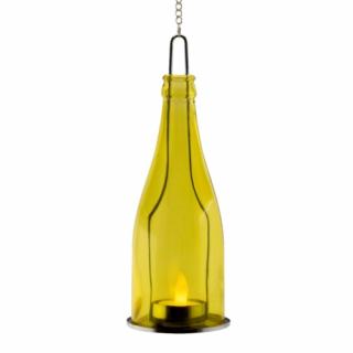 Home dekorációs üveg LED mécsessel, sárga