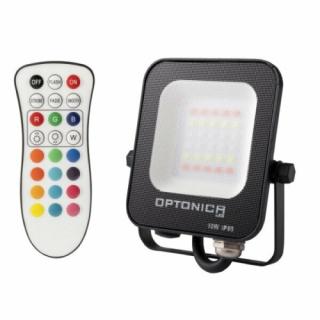 Optonica LED Reflektor 10W, 800lm, IP65, RGB, távirányítóval