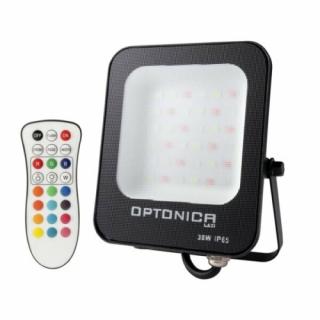 Optonica LED Reflektor 30W, 2400lm, IP65, RGB, távirányítóval