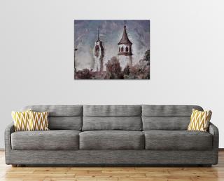 Martfűi Templomok Egyrészes Vászonkép – 70cm X 55cm