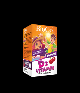 BioCo D3-vitamin 2000 NE cseresznyés rágótabletta 90 db