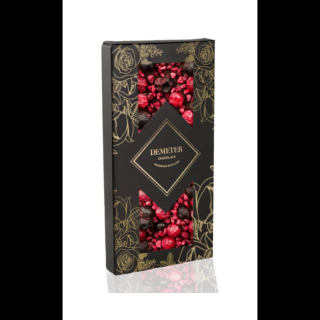 Demeter Chocolate - Cukormentes  Laktózmentes étcsokoládé málnával, piros és feketeribizlivel