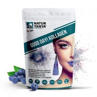 GOOD DAY! Kollagén Mátrix por frissítő áfonya ízben - hal és marha kollagén peptidek, biotin, C-vitamin és cink-biszglicinát 237 g