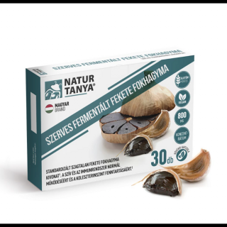 Natur Tanya® Fermentált Fekete Fokhagyma 800 mg - szagtalan, standardizált S-allil-cisztein - szív, erek, koleszterin, mikrobiom, immunrendszer