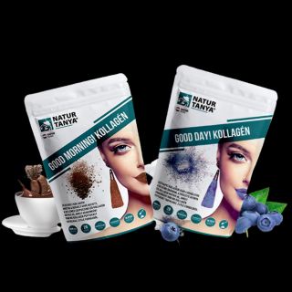 Natur Tanya® Kollagén csomag (cappuccino és áfonya ízű - hal és marha kollagén peptidek, biotin, C-vitamin és cink-biszglicinát)