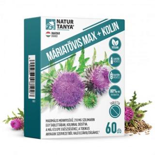 Natur Tanya® MÁRIATÖVIS MAX + KOLIN - Maximális mennyiségű szilimarin, kolinnal a máj és az epe egészségéhez 60db