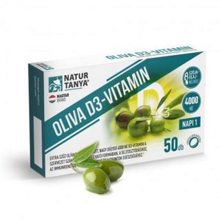 Natur Tanya - OLIVA D3-vitamin - 4000 NE Quali®-D aktív D3-vitamin természetes extra szűz olívaolajban oldva 50 db