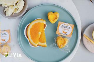 Olivia Natural - Narancsos fürdőpraliné kakaóvajjal szív alakú 20g