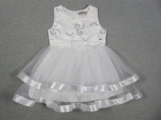 Fehér kislány alkalmi ruha masnival (80/86) - TÖBB MÉRETBEN