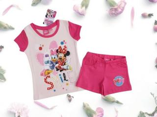 Minnie mintás pizsama/nyári együttes lányoknak - sötét rózsaszín (104) - TÖBB MÉRETBEN