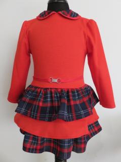 Piros, kék kockás kislány ruha (74) - TÖBB MÉRETBEN