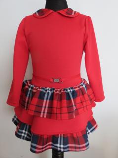 Piros kockás kislány ruha (74) - TÖBB MÉRETBEN