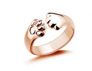 HUGS cica tappancsos gyűrű Rosé arany