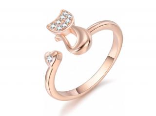 KITTY rose gold cicás gyűrű kristálykő berakással