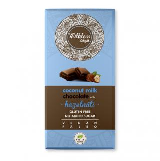 MILKLESS DELIGHT Kókusztejes csokoládé egész mogyoróval, édesítőszerrel 80g