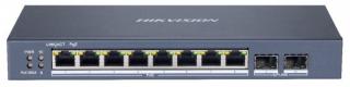10 portos Gbit PoE switch (110 W); 8 PoE + 2 SFP uplink port; smart menedzselhető