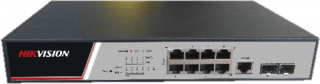 10 portos gigabit PoE switch (125 W); 8 PoE + 2 SFP uplink port; teljesen menedzselhető