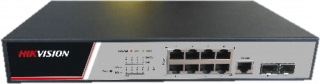 10 portos PoE switch (125 W); 8 PoE + 2 SFP uplink port; teljesen menedzselhető
