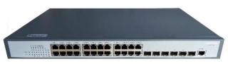 30 portos switch; L3; 24 gigabit ethernet port + 6 10G SFP + uplink port