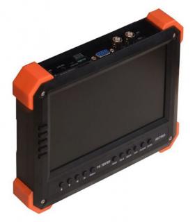 THD tesztmonitor; 7" LCD kijelző; 800x480 felbontás; analóg és TVI kamerákhoz