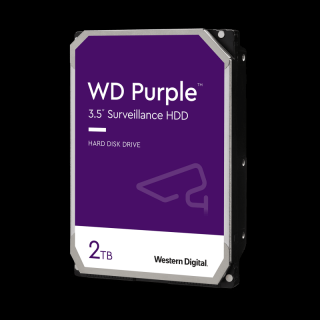 WD Purple; 2 TB biztonságtechnikai merevlemez; 256 MB cache; 24/7 alkalmazásra;nem RAID kompatibilis