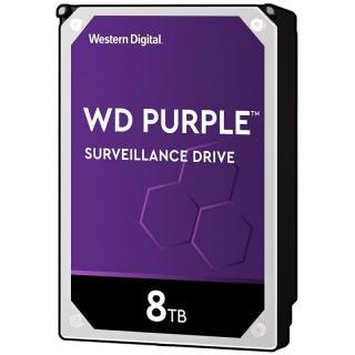 WD Purple; 8 TB biztonságtechnikai merevlemez; 24/7 alkalmazásra; 5640 rpm; nem RAID kompatibilis