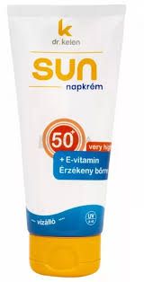 50+ napkrém + E-vitamin érzékeny bőrre (vízálló) 100ml