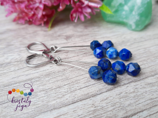 Lapis lazuli 6 mm-es fazettált ásvány fülbevaló