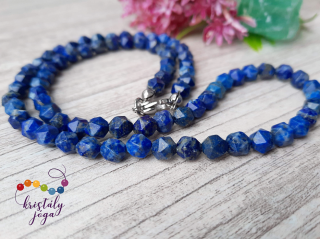 Lapis lazuli 6 mm-es fazettált ásvány gyöngysor