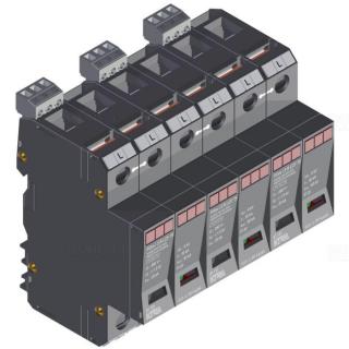 KIWA POm I 3 R LCF 75 túlfeszültség levezető szikraköz+varisztor 25kA T1+T2 (B+C) 81.131