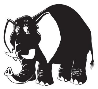 Falmatrica, faltetoválá - Elefánt 46 x 40 cm