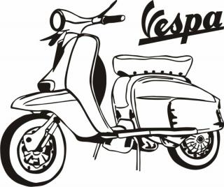 Falmatrica, faltetoválás - Vespa robogó 69x58cm